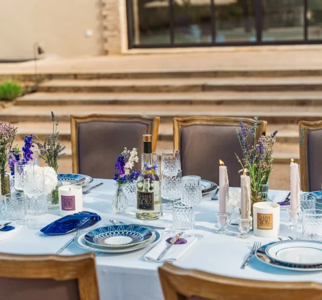 Table layout at wedding venue Domaine Tropez,Provence