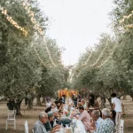 al fresco dining amongst olive trees at wedding venue Arbora Olea Luxury Resorts, Greece