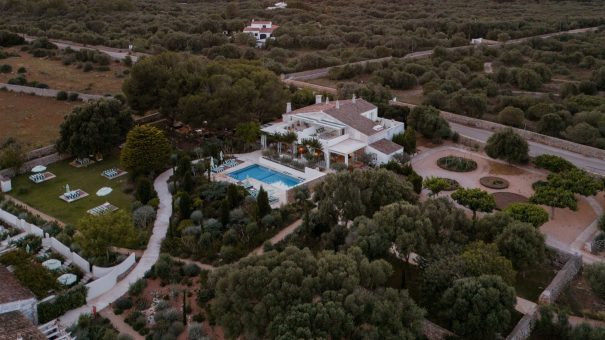 Aerial Shot Above Morvedra Nou, Menorca Wedding Venue
