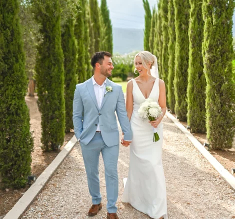 Married Couple at Cambos Estate wedding venue in Greece