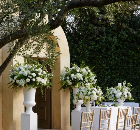 Image of chapel entrance at wedding venue Ktima Orizontes, Athens, Greece