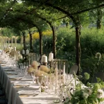 Table layout at wedding venue Vocabolo Moscatelli, Italy