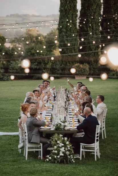 Image of dinner table at wedding venue San Pietro sopra le Acque, Italy