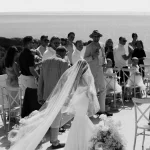 Image of bride walking down the aisle at wedding venue Elixir Ibiza