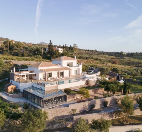 Drone image of wedding venue Villa Aphea, Greece