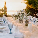 Image of tables at wedding venue Villa Aphea, Greece