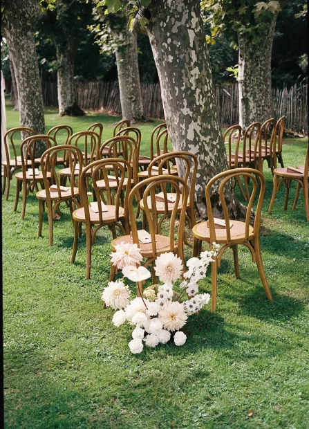 Image of chairs down aisle at wedding venue Domaine Du Rodier