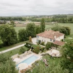 Drone shot of wedding venue Domaine Du Rodier, France