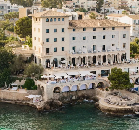 Drone shot of wedding venue Hospes Maricel & Spa, Mallorca