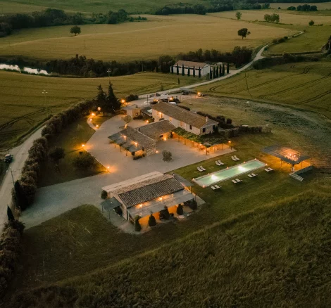Drone shot of wedding venue Locanda in Tuscany