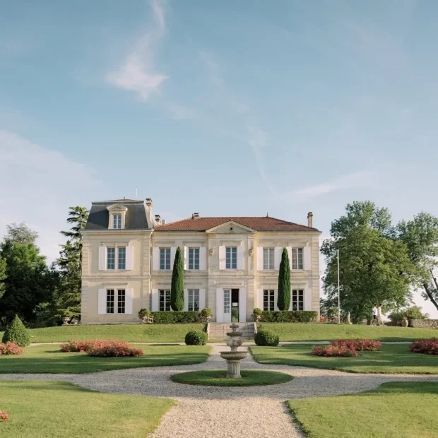 Front view of wedding venue Château de Garde, France