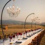 Image of table set up at wedding venue Locanda in Tuscany