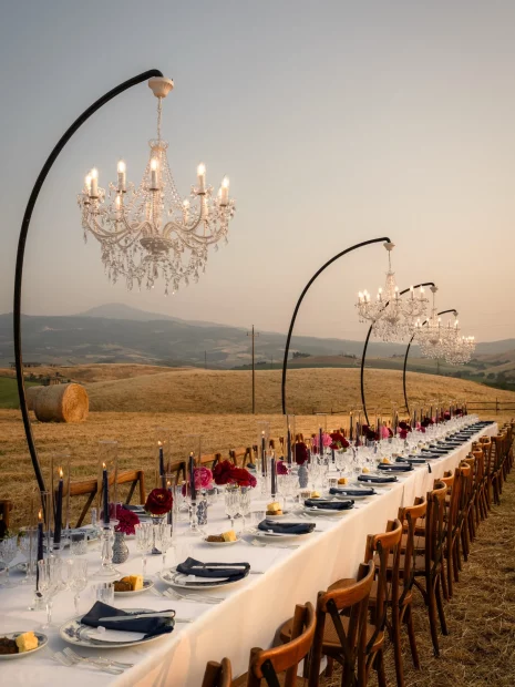 Image of table set up at wedding venue Locanda in Tuscany