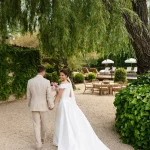 Couple just married at Domaine du Grand Lauron in Provence, France