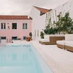 Image of wedding venue & pool at Palácio Tancos, Portugal