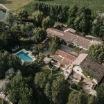 Drone shot of wedding venue Domaine du Grand Lauron