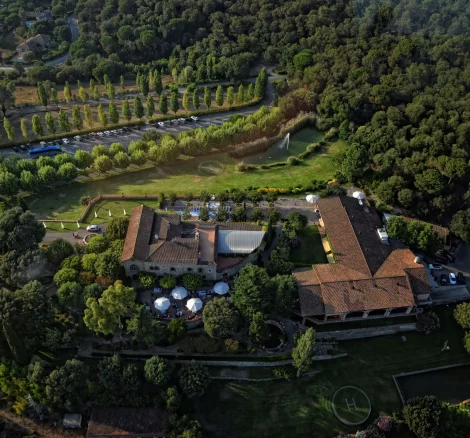 Drone shot of wedding venue Mas de Sant Lleí, Barcelona