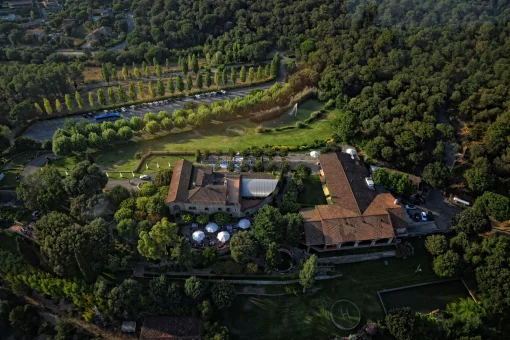 Drone shot of wedding venue Mas de Sant Lleí, Barcelona