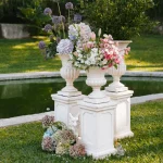 Image of flower vases at wedding venue - The Fox House, Portugal