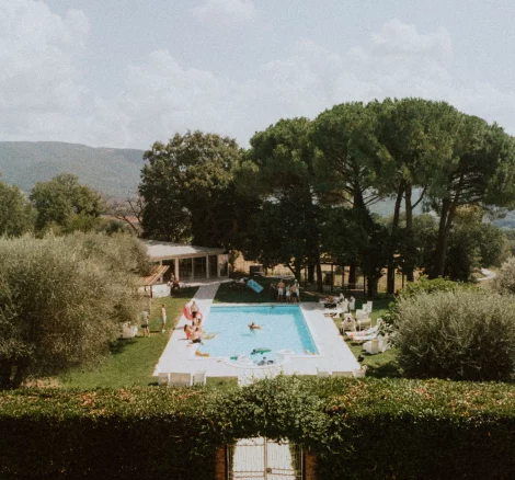 Image of pool at wedding venue -Castello di Montignano-