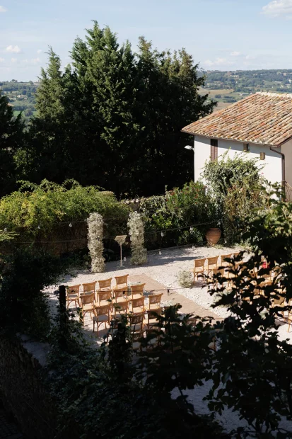 Image of aisle at wedding venue -Castello di Montignano-