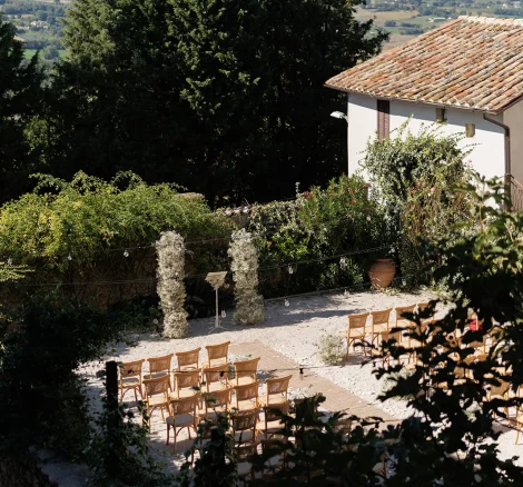 Image of aisle at wedding venue -Castello di Montignano-