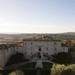 Drone shot of wedding venue Castello di Montignano