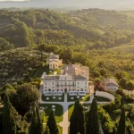 Aeriel view of Wedding Venue Villa Pianciani in Umbria, Italy