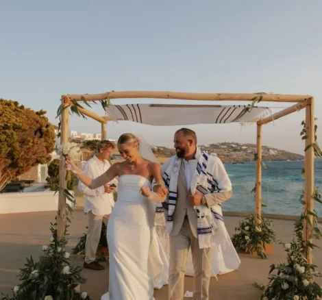 Image of couple at wedding venue Saint John Hotel Villas and Spa in Mykonos, Greece