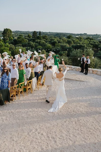 Couple at wedding venue Villa Rocca 1914 in Puglia, Italy