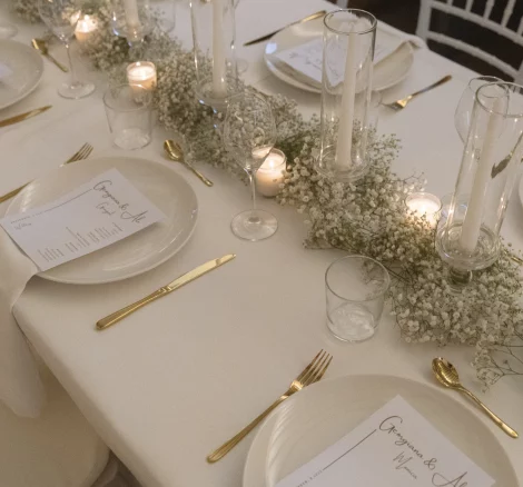 Image of table lay out at wedding venue El Serral Hotel, Spain