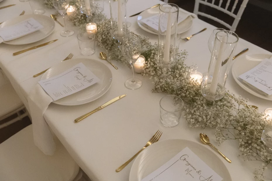 Image of table lay out at wedding venue El Serral Hotel, Spain