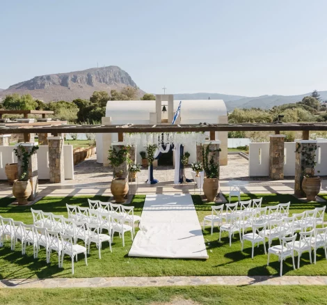 Image of aisle at wedding venue Amirandes, A Grecotel Resort, Greece