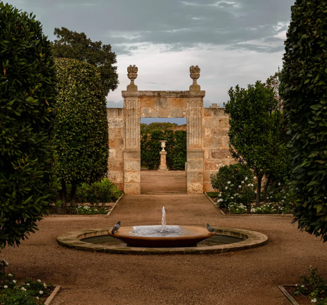 Image of fountain at wedding venue Image Courtesy of Vestige Son Vell, Spain
