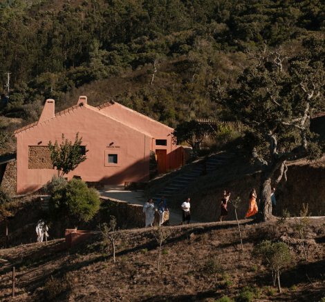 Drone shot of wedding venue Vale Palheiro, Portugal